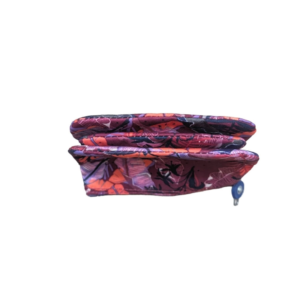 Kipling Creativity small pouch wallet zipper bag Three pockets Palm Shadow Leaf - Picture 2 of 3